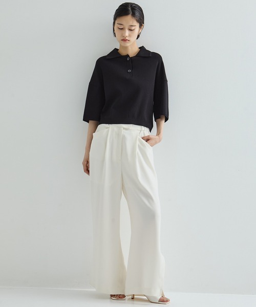 ニット セーター 「WRAPINKNOT/ラッピンノット」「STUDIOUS別注」POLO KNIT TOPS/ニットトップス レディース WRAPINKNOT ニット セーター 「WRAPINKNOT/ラッピンノット