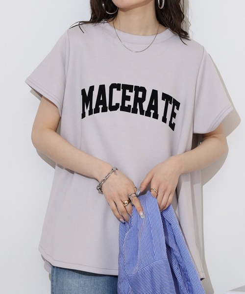 tシャツ チュールフロッキーレイヤードダンボールトップス レディース チュールフロッキーレイヤードダンボールトップス(51873R)