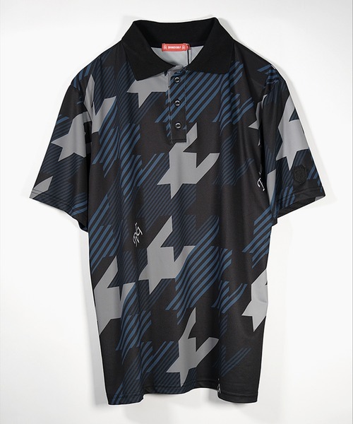 ゴルフシャツ DIVINER GOLF ゴルフ 「DIVINER GOLF」チドリ柄ポロシャツ メンズ 半袖