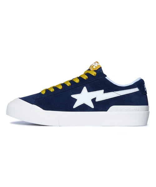 A BATHING APE/アベイシングエイプ レザーローカットスニーカー A BATHING APE 「A APE」 ローカットスニーカー 80 ブルー