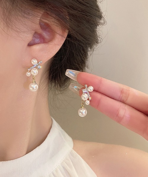 shoppinggo パール ピアス ピアス パール ロングピアス レディース