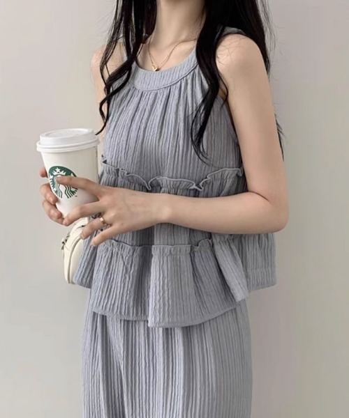 COCOMOMO セットアップ アメスリ ノースリーブ ワイドパンツ
