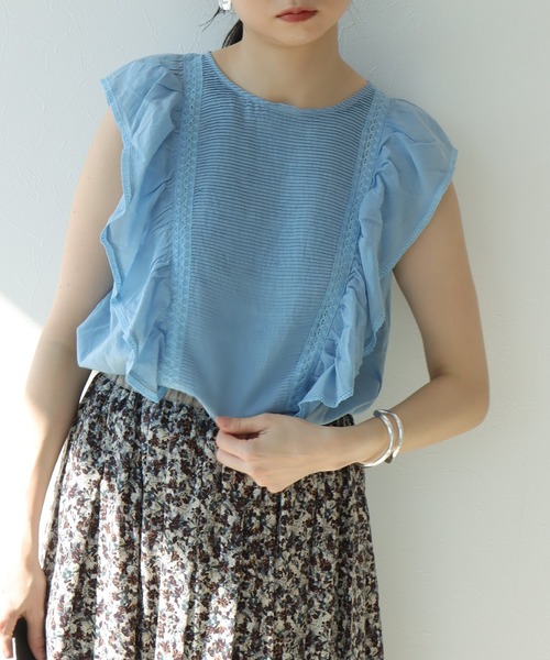 ブラウス シャツ インド刺繍ラッフルブラウス レディース
