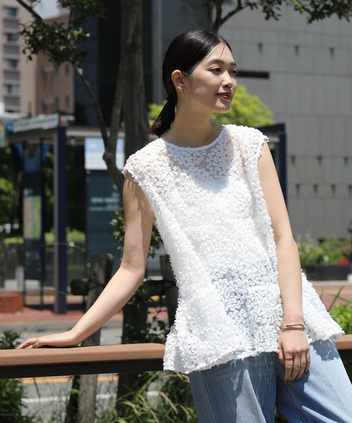 【新品タグ付】グレディブリリアン　HN袖フリル前後2WAYブラウス Gready Brilliant ブラウス シャツ 花フリル前後2WAY