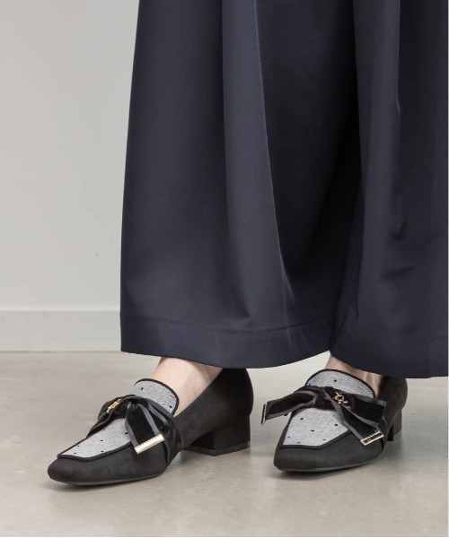 RANDA（ランダ） ローファー ベロアリボンローファー レディース