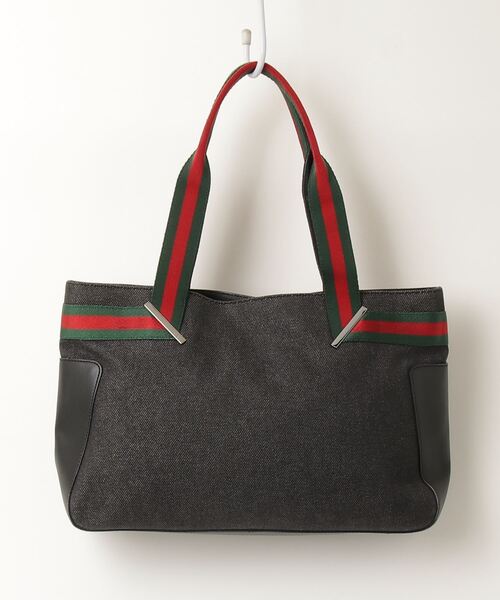 極美品 ✨ グッチ トートバッグ GG柄 シェリーライン キャンバス ブラック 美品 ✨ グッチ トートバッグ GG柄 シェリーライン キャンバス