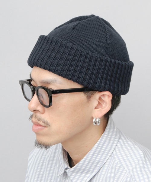 Basiquenti ニット帽 ニットキャップ 2WAY シングルワッチ ワイド