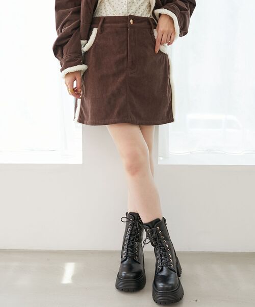 MAJESTIC LEGON（マジェスティックレゴン） スカート ボアトリム