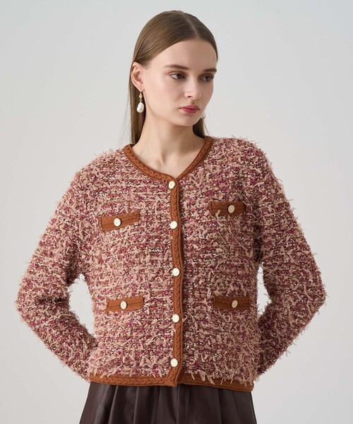 現行品　ANAYI メランジュツイード カーディガン メランジュツイード カーディガン|ANAYI OFFICIAL ONLINE STORE