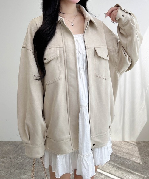 INGNI（イング） ブルゾン アウター フェイクスエードビッグブルゾン