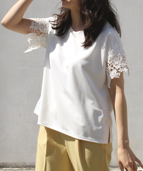 「LAVEANGE」 半袖Tシャツ LL ブラック レディース_画像6