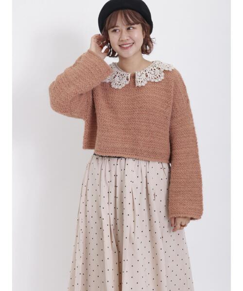 Samansa Mos2（サマンサモスモス） 長袖ニット F キナリ レディース