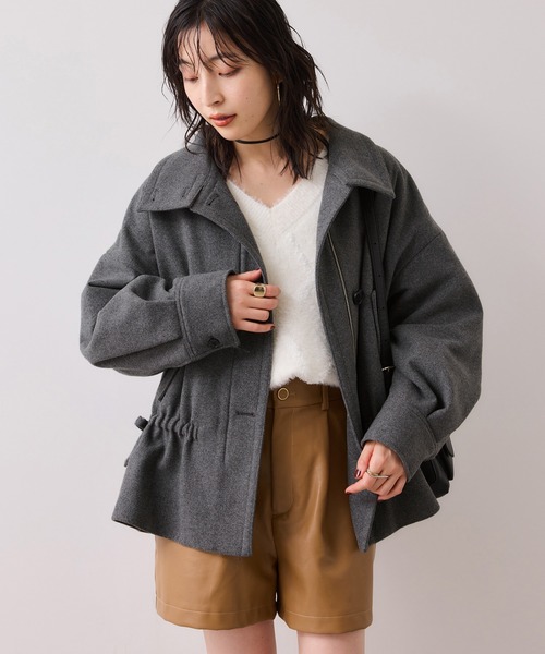 【新品】ウィルセレクション　ドロストペプラムフード　ブルゾン VIS（ビス） ブルゾン アウター ドロストペプラムブルゾン レディース