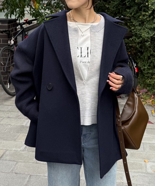 GALLARDAGALANTE NAVY コート ガリャルダガランテ GALLARDAGALANTE 【PEAS】ウールカシミヤフォルム