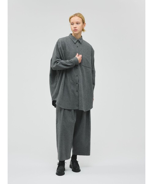 mizuiroind（ミズイロインド） ブラウス シャツ ポケット付きワイド