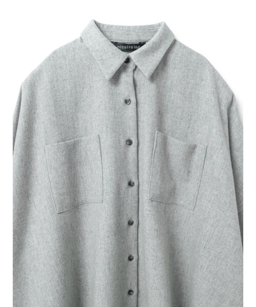 mizuiroind（ミズイロインド） ブラウス シャツ ポケット付きワイド