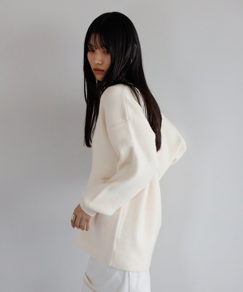 ENC ニット セーター deep V neck highgauge knit pullover / 深V