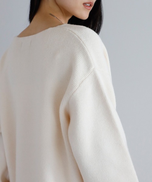 ENC ニット セーター deep V neck highgauge knit pullover / 深V