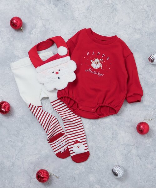 クリスマスモチーフ BABY apres les cours（アプレレクール） ベビー服 ロンパース 「リンク