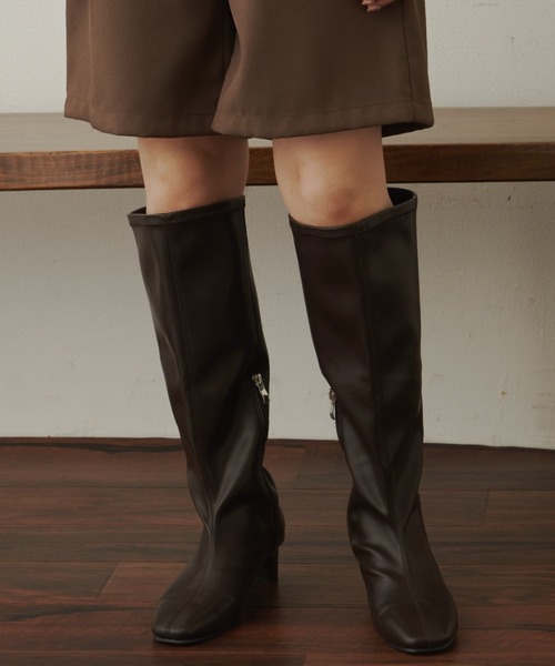 「VANNIE U」 ロングブーツ MEDIUM アイボリー レディース_画像4