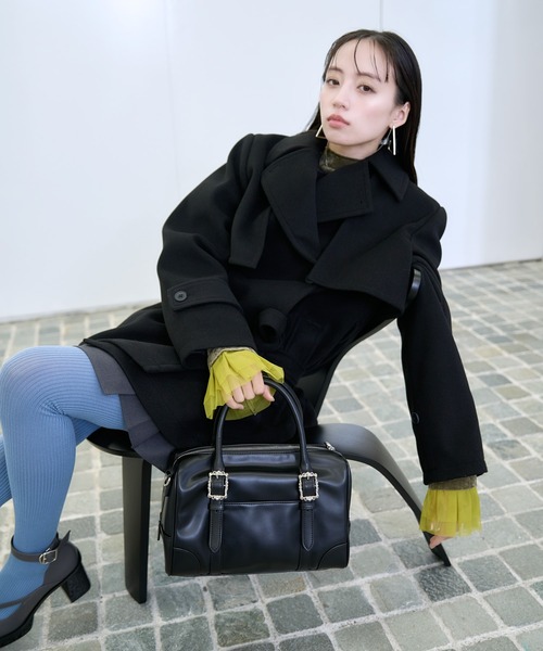 【11/15まで専用★】【美品】HARE 黒 ミディアムコート HARE（ハレ） トレンチコート コート ウーリーテックトレンチミドル