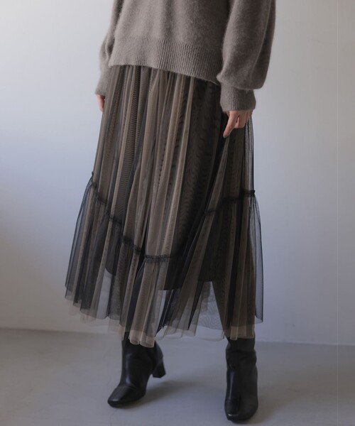 組曲（KUMIKYOKU） スカート リバーシブルチュール スカート