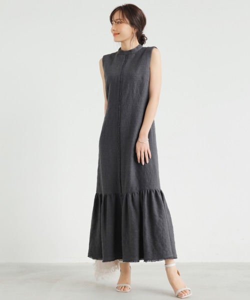 anuans（アニュアンス） ノースリーブワンピース MEDIUM ネイビー