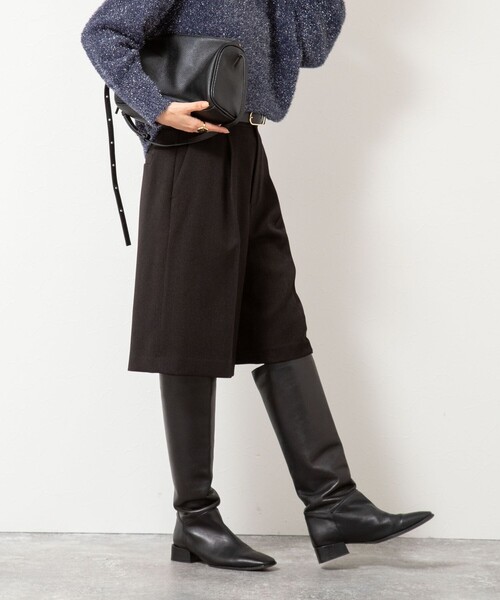 NOLLEY'S（ノーリーズ） パンツ ウォッシャブルフラノ風ハーフパンツ