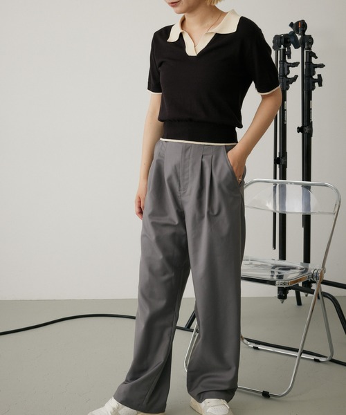 「MIEL CRISHUNANT」 半袖ニット FREE ライトブルー レディース_画像4