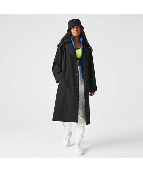 「LACOSTE」 トレンチコート 36 ブラック レディース_画像2