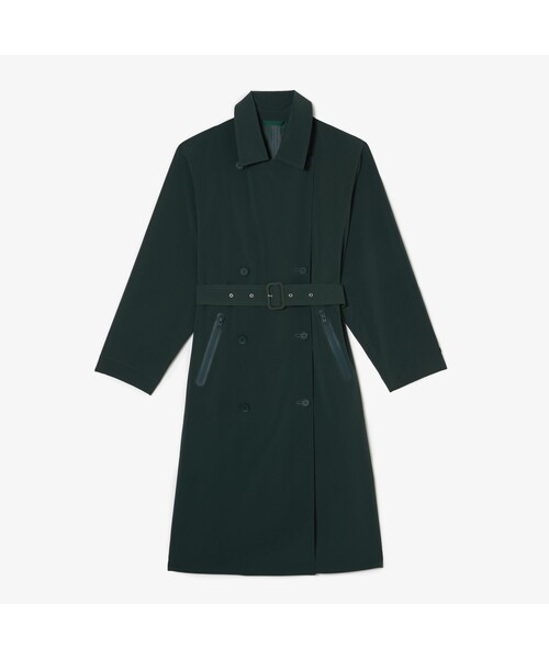 「LACOSTE」 トレンチコート 36 ブラック レディース_画像9