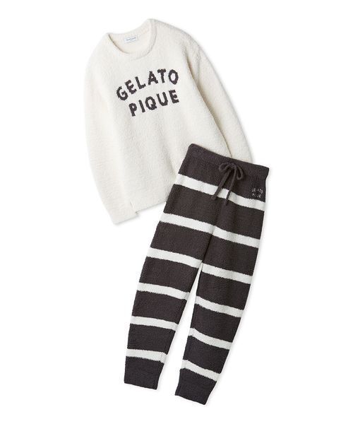 パウダーロゴ上下セット gelato pique（ジェラートピケ） パジャマ 「HOMME」パウダーロゴ