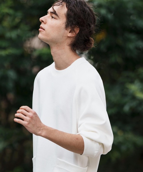 「CAMBIO」 長袖Tシャツ L ホワイト メンズ_画像2