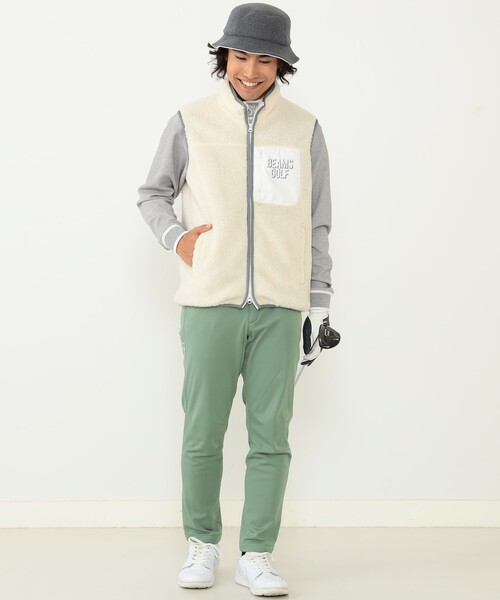 「BEAMS GOLF」 ベスト MEDIUM ネイビー メンズ_画像4