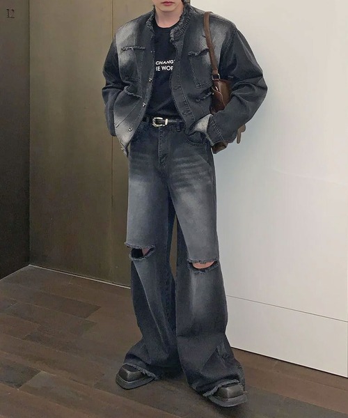 「Theater code」 デニムパンツ X-LARGE ブラック メンズ_画像5