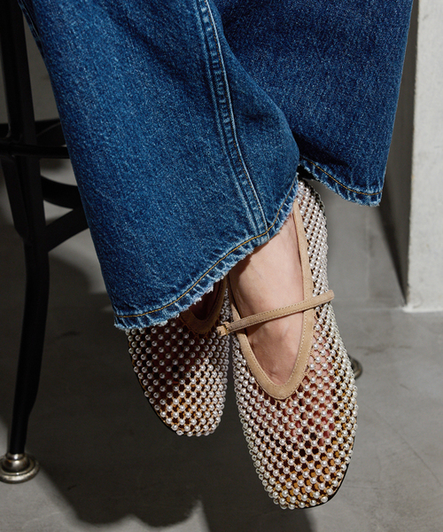 ルタロン（LE TALON）/GRISEパールネットメリージェーン Le Talon GRISE（ル タロン グリーズ） シューズ GRISEパールネット