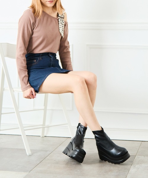 「attagirl」 ショートブーツ S ブラック レディース_画像9