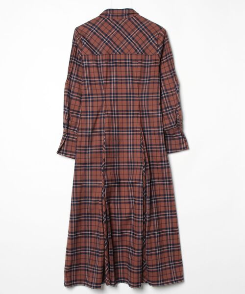 Her lip to チェック柄 シャツワンピース S Her lip to チェック柄シャツワンピース M ブラウン レディース
