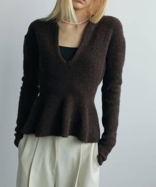 【anuke】Soft Peplum Knit anuke（アンヌーク） ニット セーター Soft Peplum Knit レディース