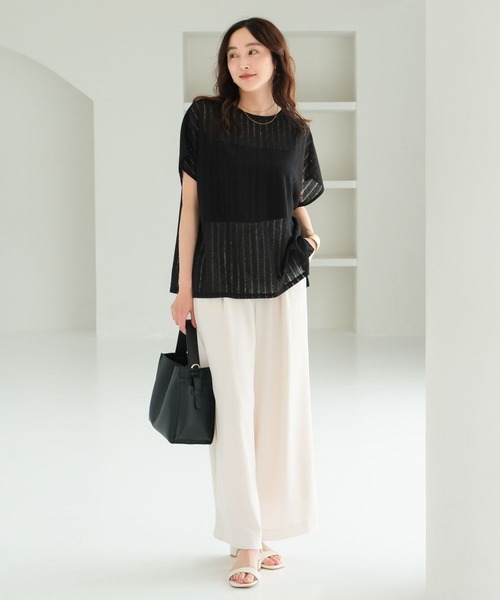 「Elura」 イージーパンツ SMALL ダークブラウン レディース_画像2