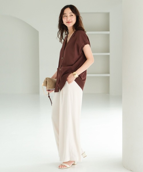 「Elura」 イージーパンツ SMALL ダークブラウン レディース_画像3