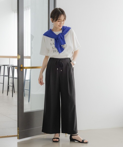 「Elura」 イージーパンツ SMALL ダークブラウン レディース_画像9