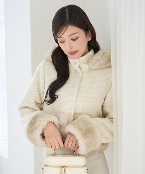 最終お値下げ◎サガミンク 裾しっぽコード付 ファージャケット Seemi.by NICE CLAUP コート アウター 「Seemi.」裾フェイクファー