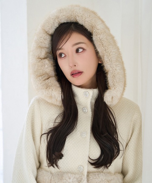 Seemi.by NICE CLAUP コート アウター 「Seemi.」裾フェイクファー