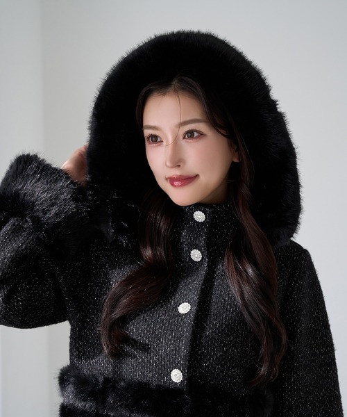 Seemi.by NICE CLAUP コート アウター 「Seemi.」裾フェイクファー