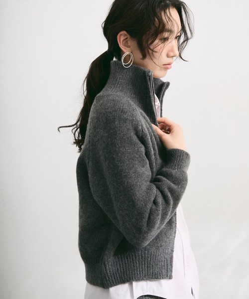 ハイネックニット AZUL BY MOUSSY | バイカラーハイネックニットトップス (ニット