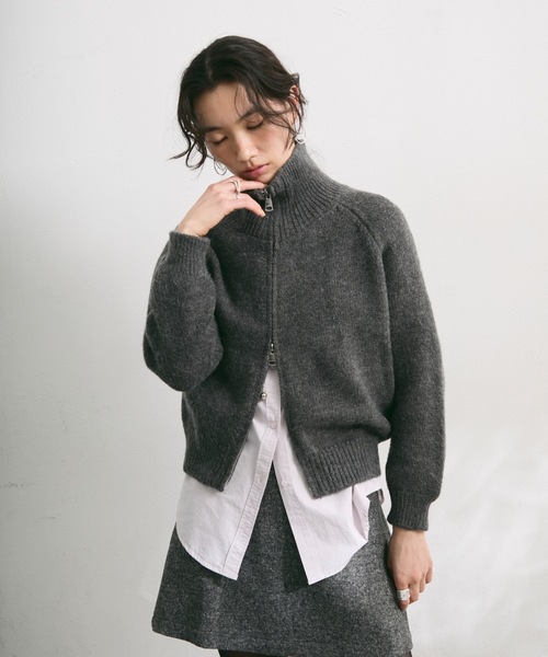 ニット セーター ハイネックニットジップアップ レディース : ZOZOTOWN