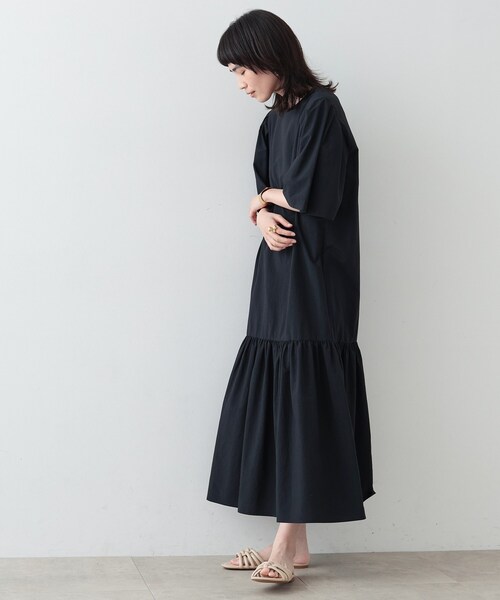 「GALLEST」 半袖ワンピース 38 ベージュ レディース_画像6