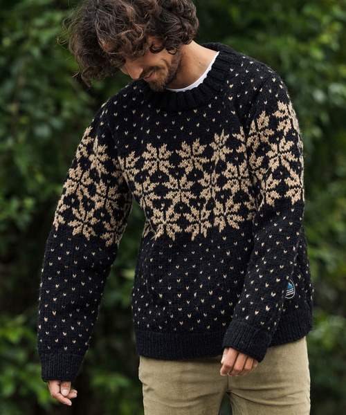 「CAMBIO」 長袖ニット「Himalayan climber's hand-knitコラボ」 X-LARGE キャメル メンズ_画像4
