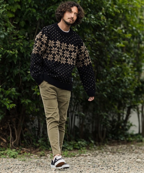 「CAMBIO」 長袖ニット「Himalayan climber's hand-knitコラボ」 X-LARGE キャメル メンズ_画像8